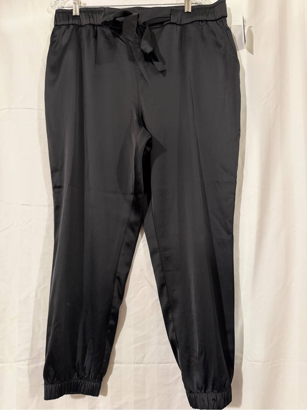 Rachel Zoe Black Satin Jogger Pants